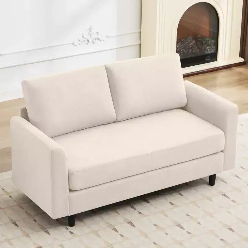 Breathable Soft Fabric Loveseat Sofa for Small Spaces