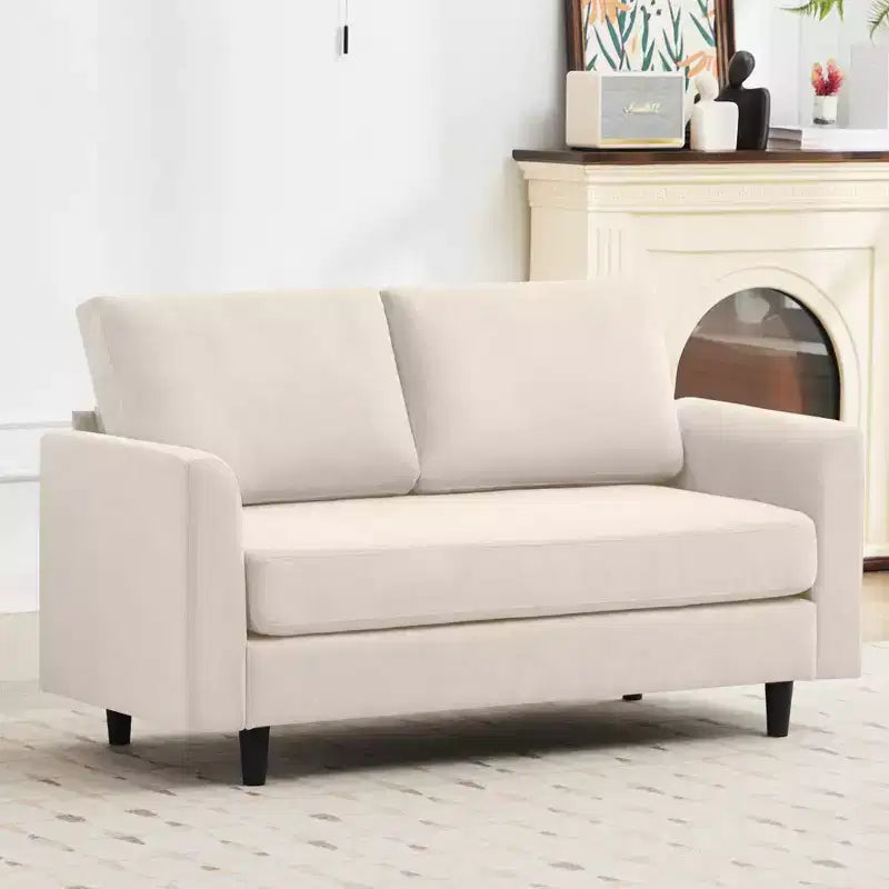 Breathable Soft Fabric Loveseat Sofa for Small Spaces
