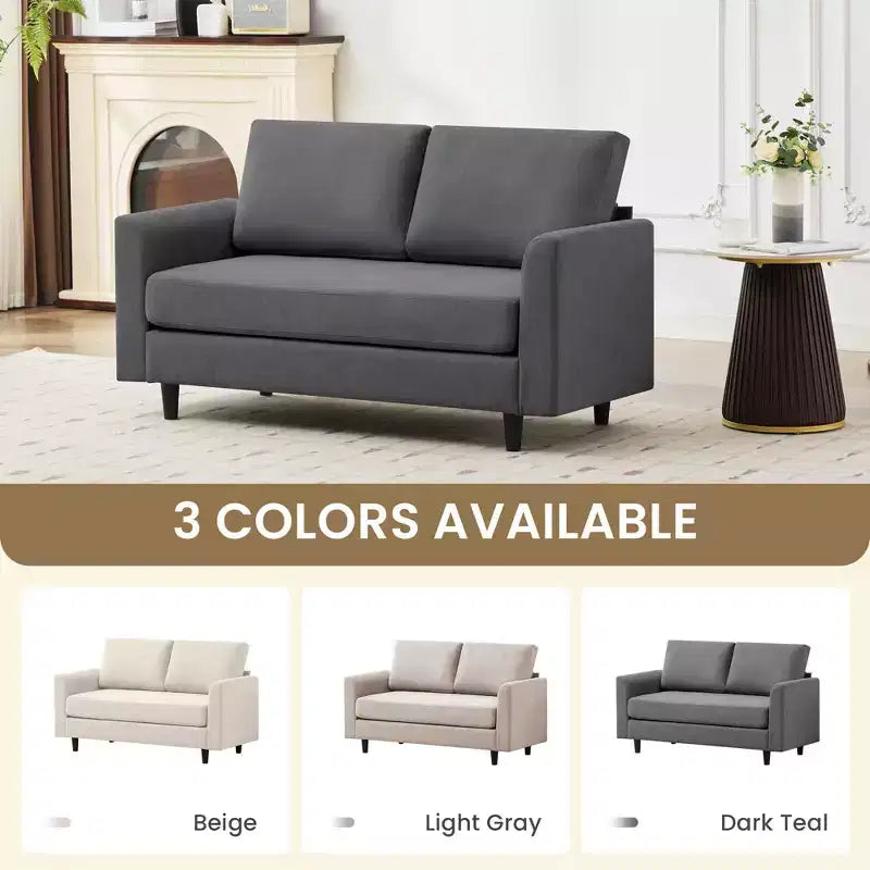 Breathable Soft Fabric Loveseat Sofa for Small Spaces