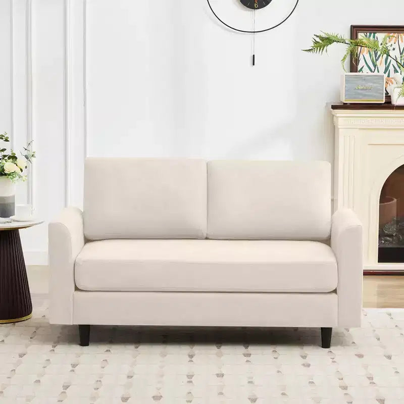Breathable Soft Fabric Loveseat Sofa for Small Spaces
