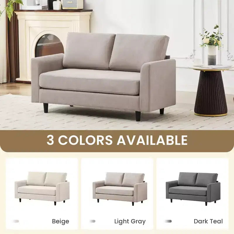 Breathable Soft Fabric Loveseat Sofa for Small Spaces
