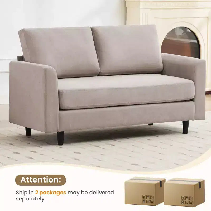 Breathable Soft Fabric Loveseat Sofa for Small Spaces
