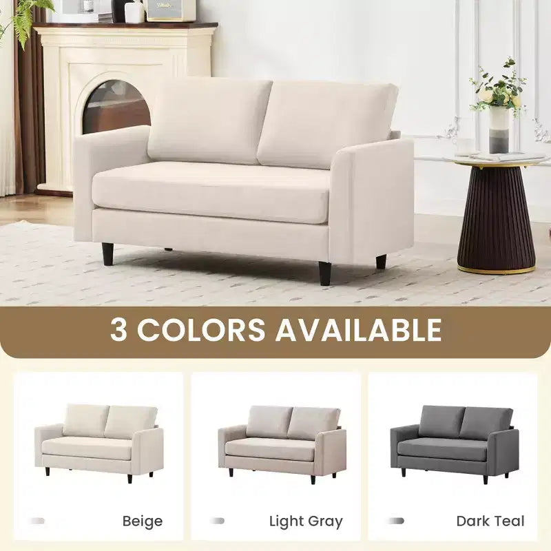 Breathable Soft Fabric Loveseat Sofa for Small Spaces