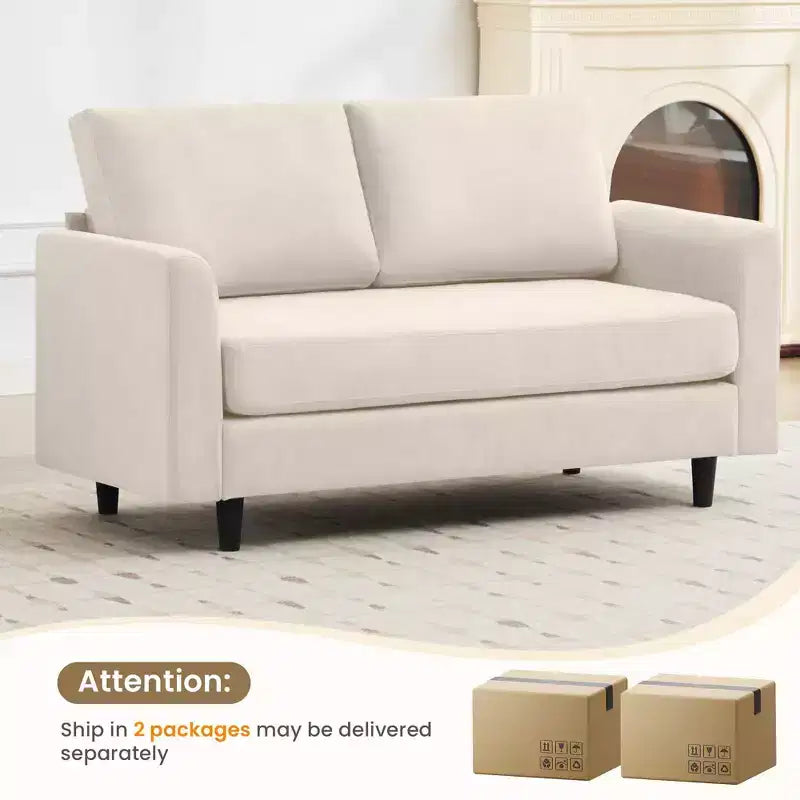 Breathable Soft Fabric Loveseat Sofa for Small Spaces