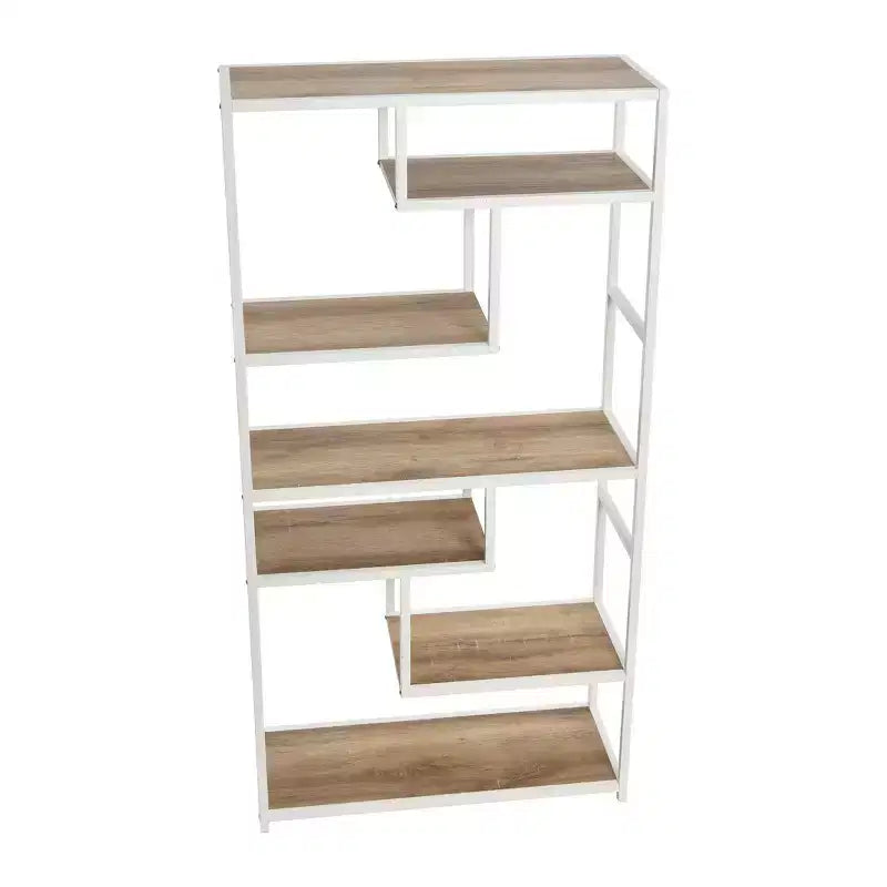 Tall 6-Shelf Open Storage Bookshelf, Industrial Style