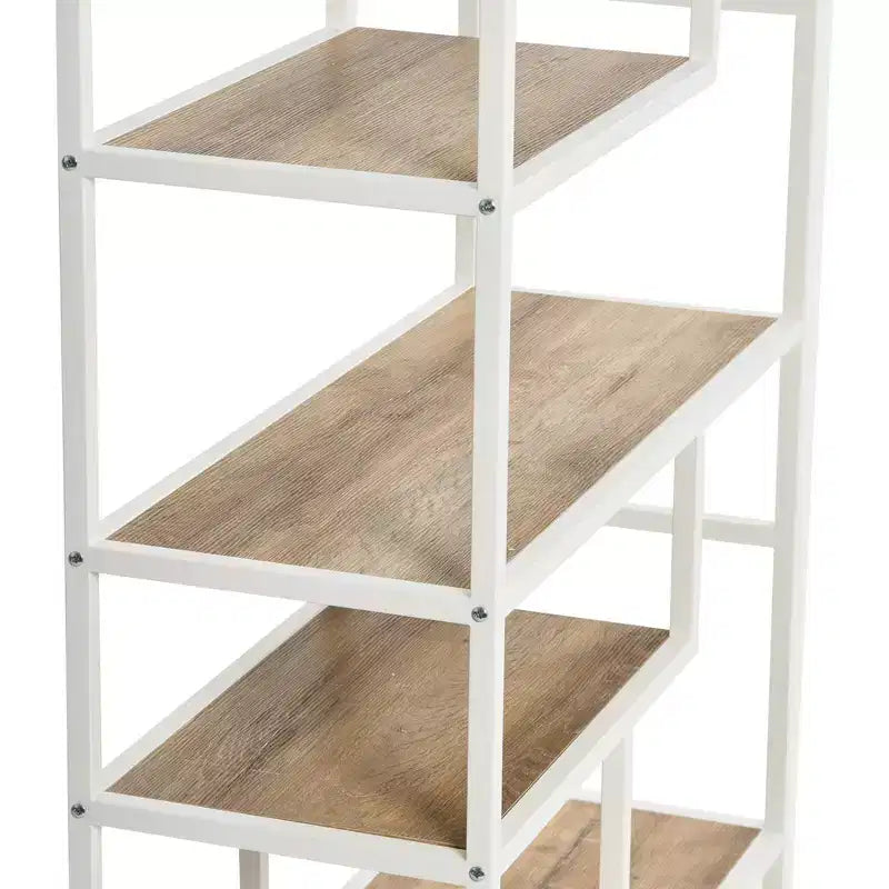 Tall 6-Shelf Open Storage Bookshelf, Industrial Style