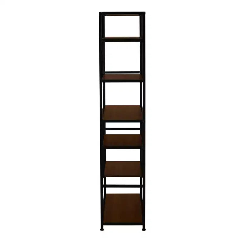 Tall 6-Shelf Open Storage Bookshelf, Industrial Style