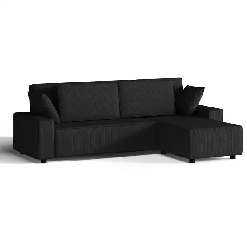 96" L-Shaped Corduroy Sectional Sofa with Chaise, Deep Seat