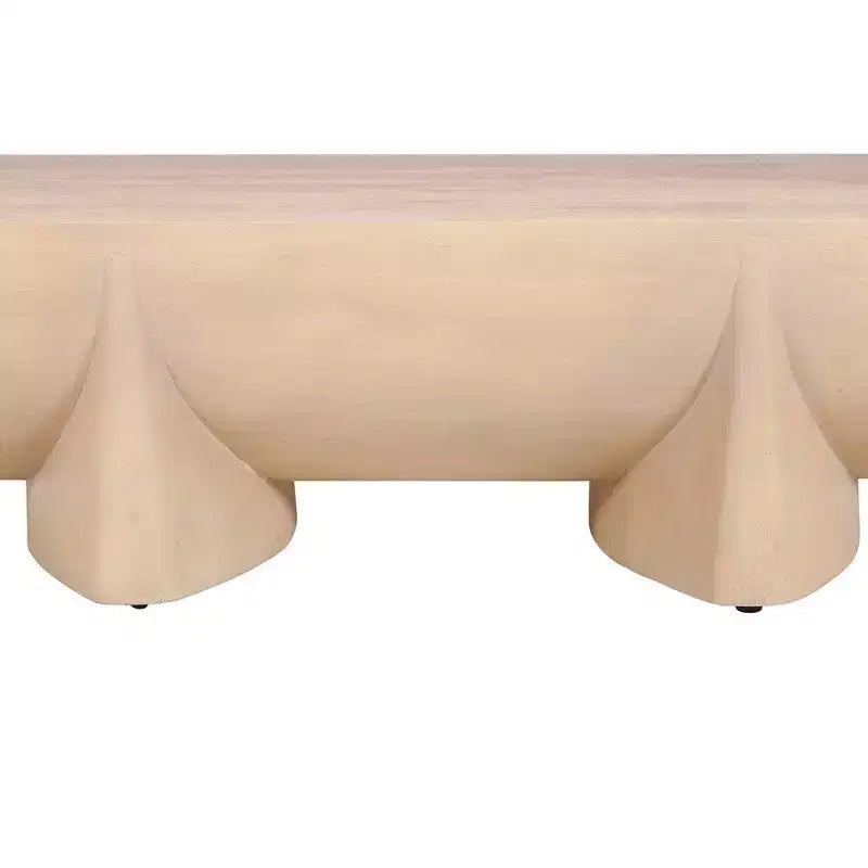 48" Rectangular Mango Wood Coffee Table, Natural Log Design
