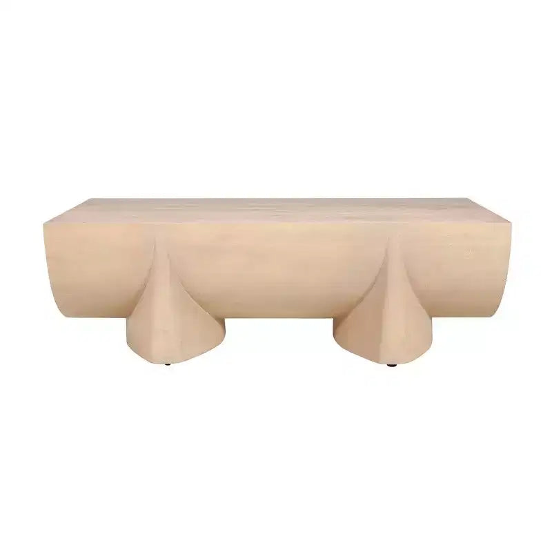 48" Rectangular Mango Wood Coffee Table, Natural Log Design