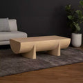 48" Rectangular Mango Wood Coffee Table, Natural Log Design