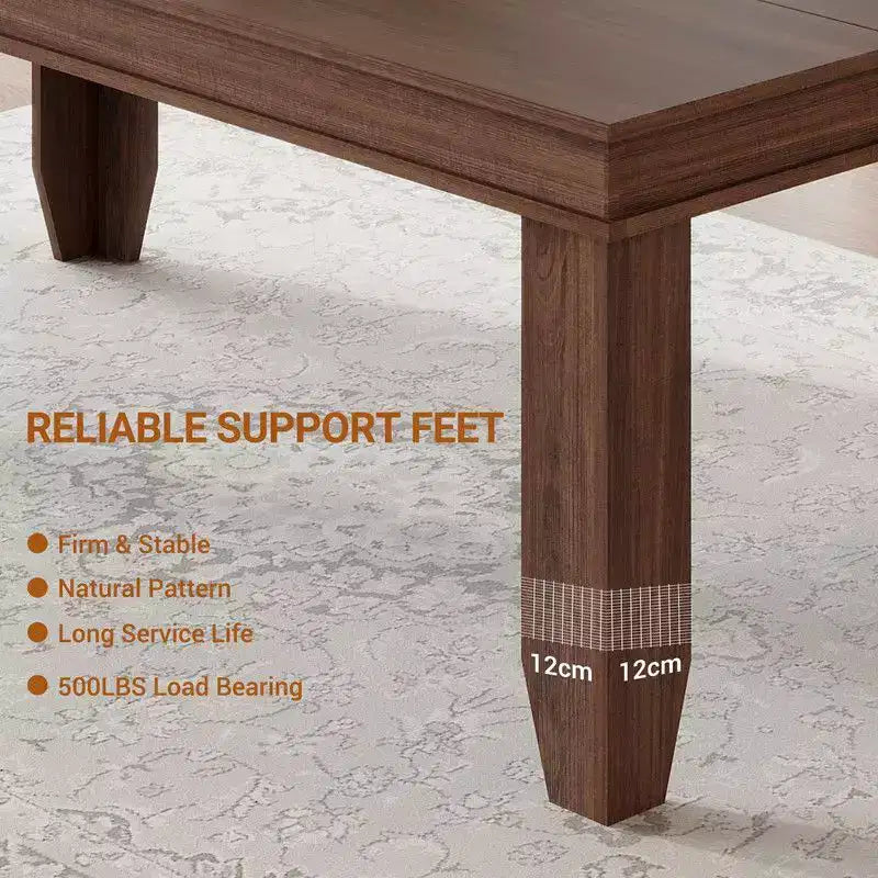 71" Farmhouse Wood Dining Table for 6-8