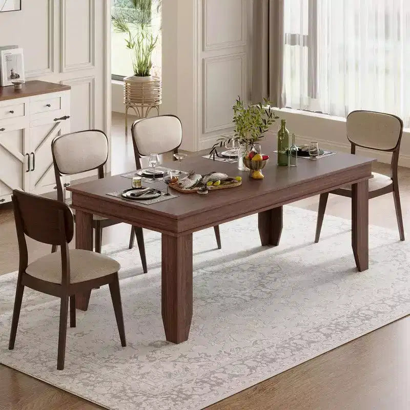 71" Farmhouse Wood Dining Table for 6-8