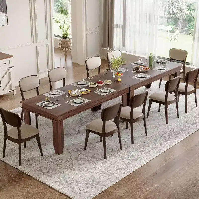 71" Farmhouse Wood Dining Table for 6-8