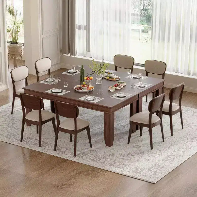 71" Farmhouse Wood Dining Table for 6-8