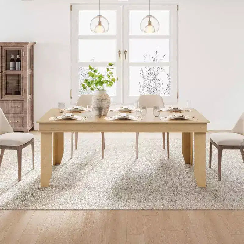 71" Farmhouse Wood Dining Table for 6-8