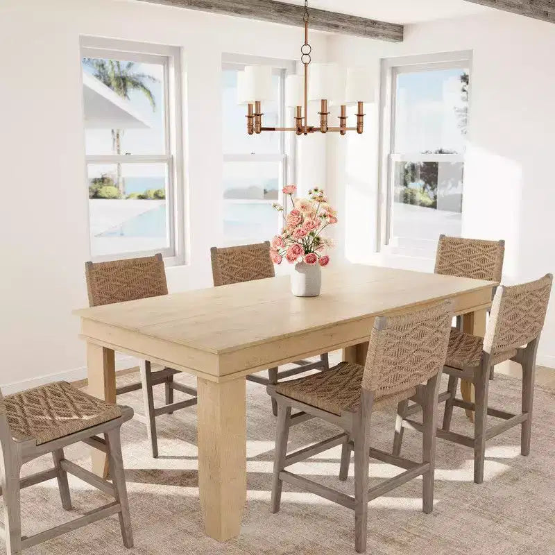 71" Farmhouse Wood Dining Table for 6-8