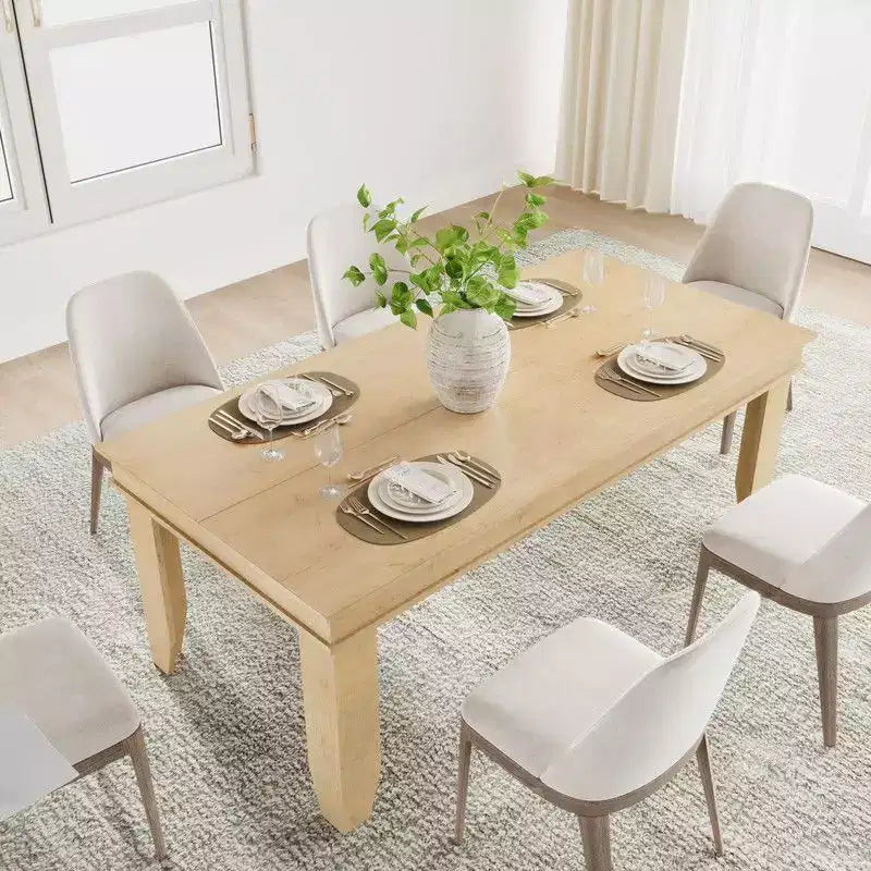 71" Farmhouse Wood Dining Table for 6-8