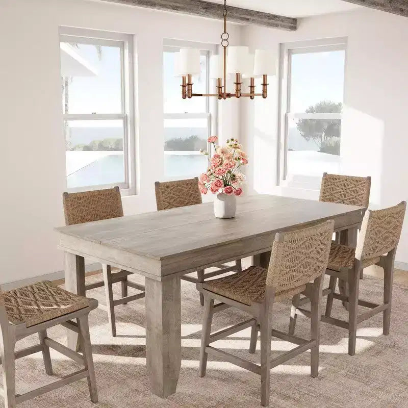 71" Farmhouse Wood Dining Table for 6-8