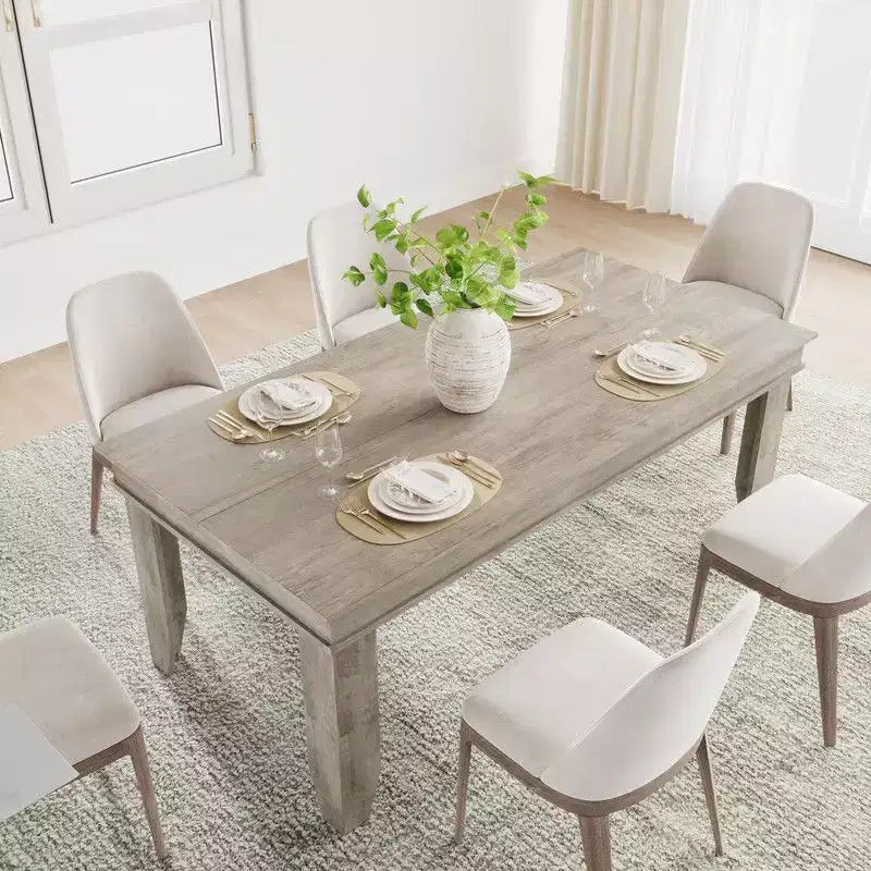 71" Farmhouse Wood Dining Table for 6-8