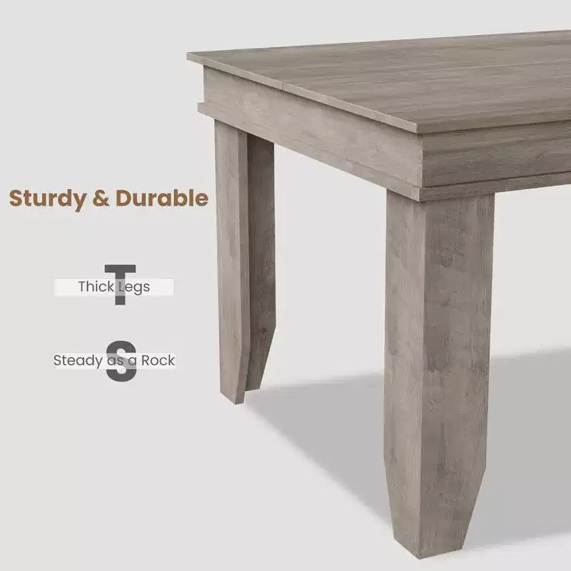 71" Farmhouse Wood Dining Table for 6-8
