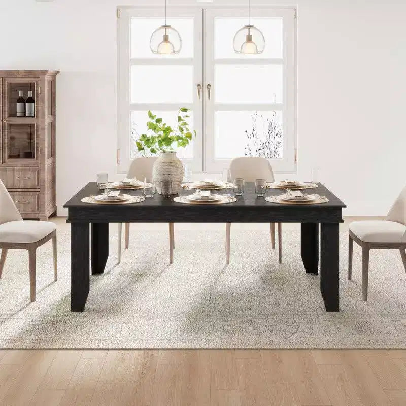 71" Farmhouse Wood Dining Table for 6-8