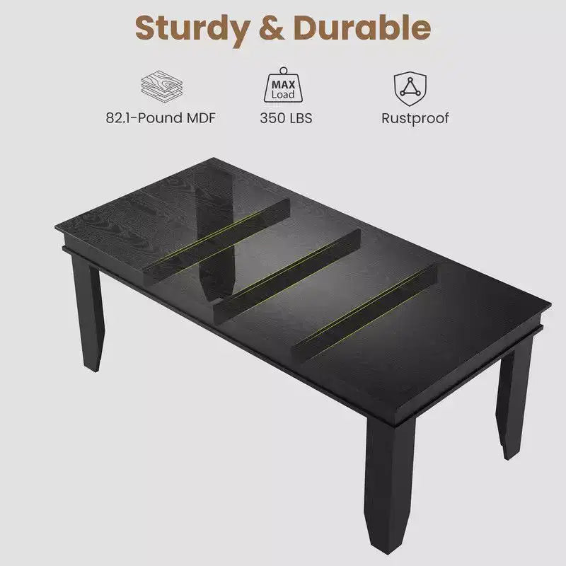 71" Farmhouse Wood Dining Table for 6-8