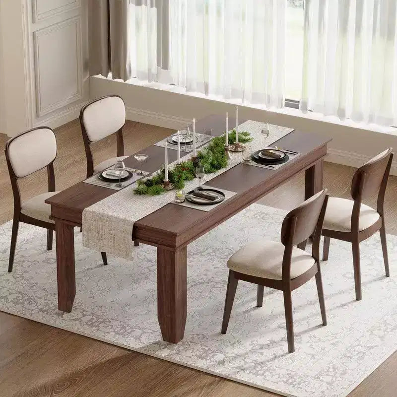 71" Farmhouse Wood Dining Table for 6-8