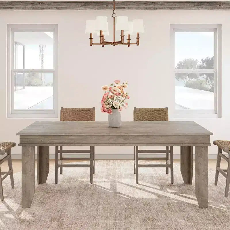 71" Farmhouse Wood Dining Table for 6-8