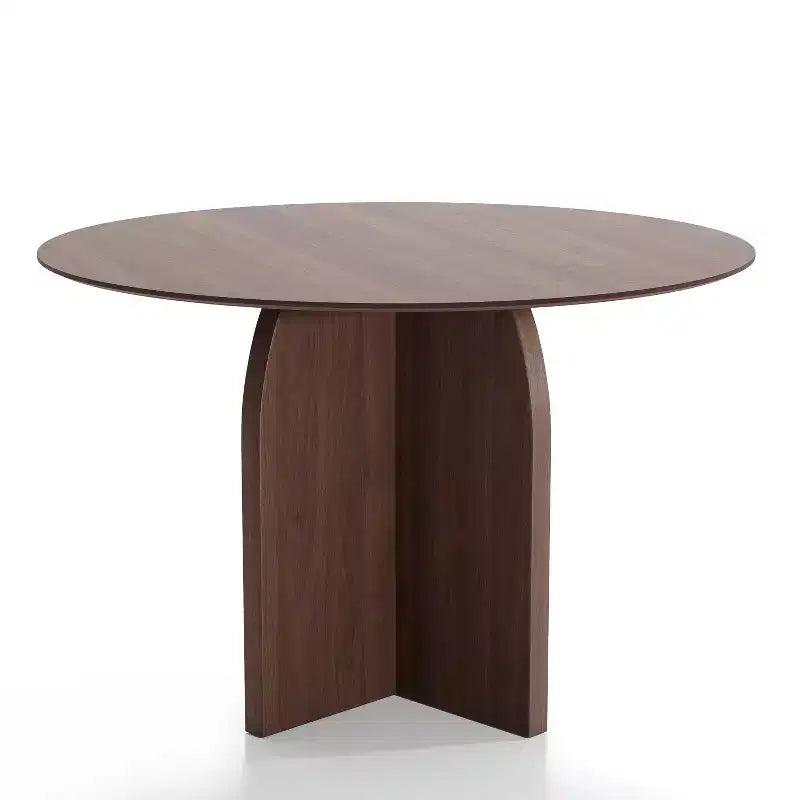 45" Round Wood Dining Table for 4, Farmhouse Modern