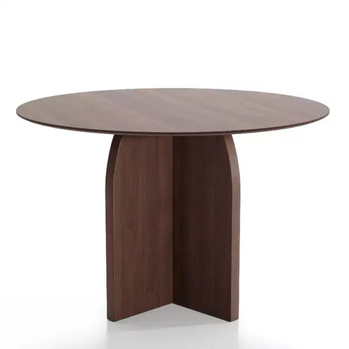 45" Round Wood Dining Table for 4, Farmhouse Modern