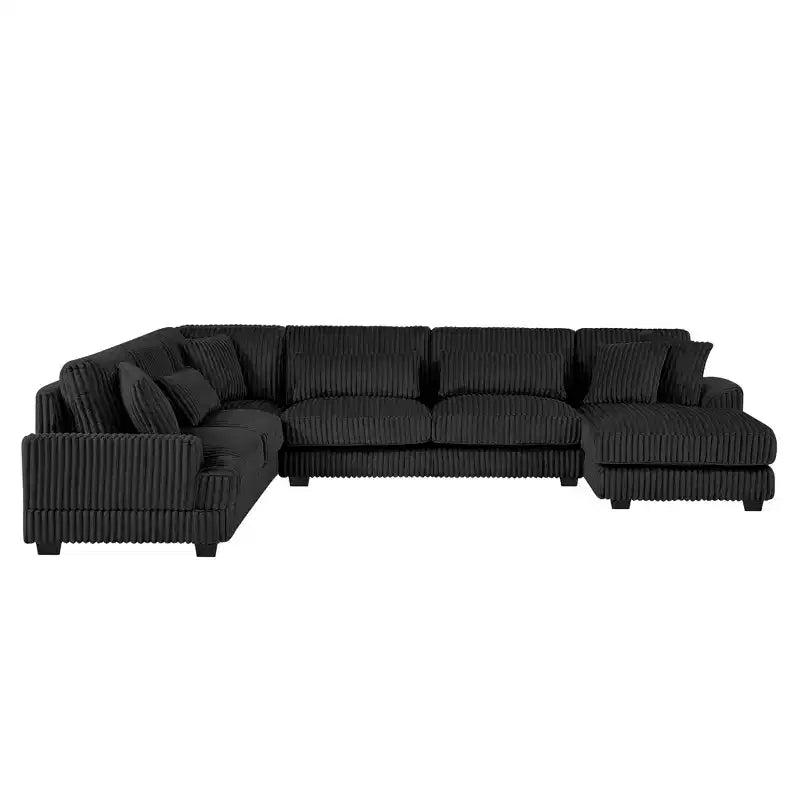 Oversized U-Shaped Corduroy Sectional Sofa with Chaise