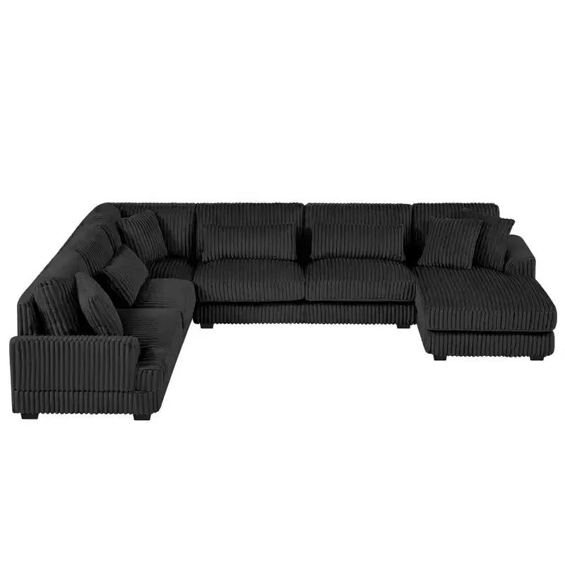 Oversized U-Shaped Corduroy Sectional Sofa with Chaise