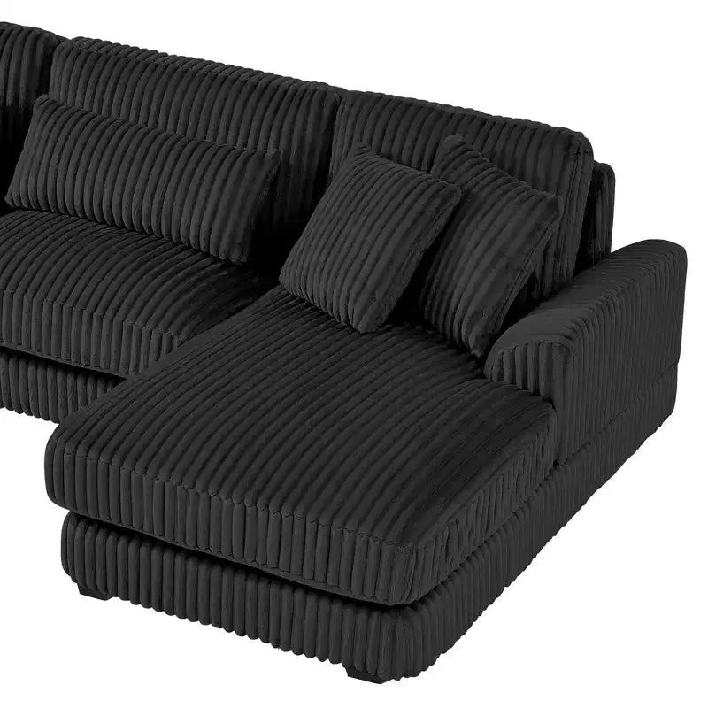 Oversized U-Shaped Corduroy Sectional Sofa with Chaise
