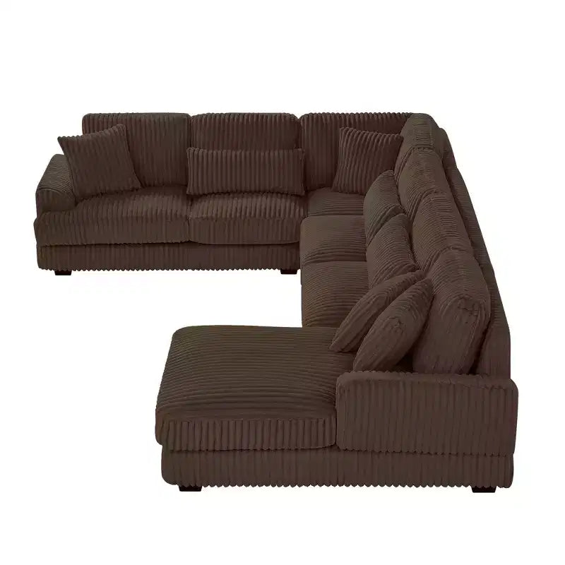 Oversized U-Shaped Corduroy Sectional Sofa with Chaise