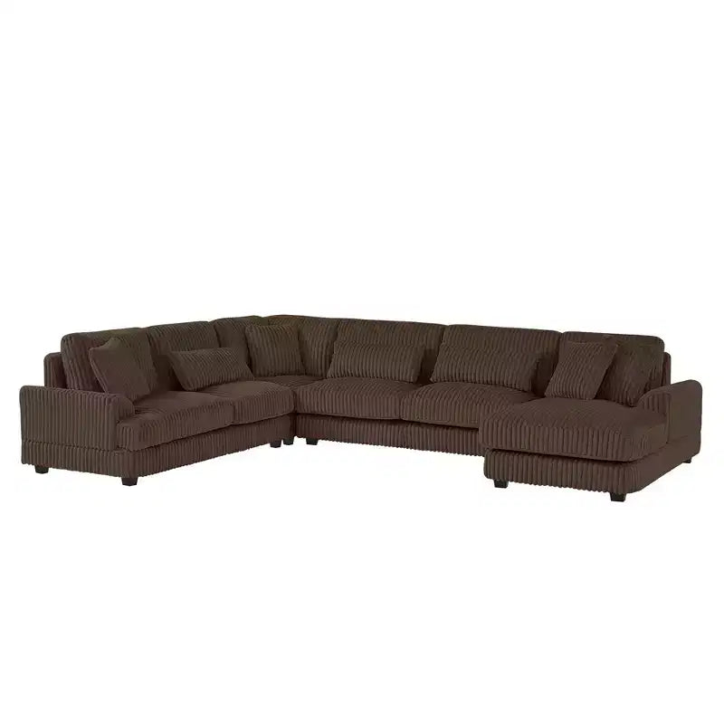 Oversized U-Shaped Corduroy Sectional Sofa with Chaise