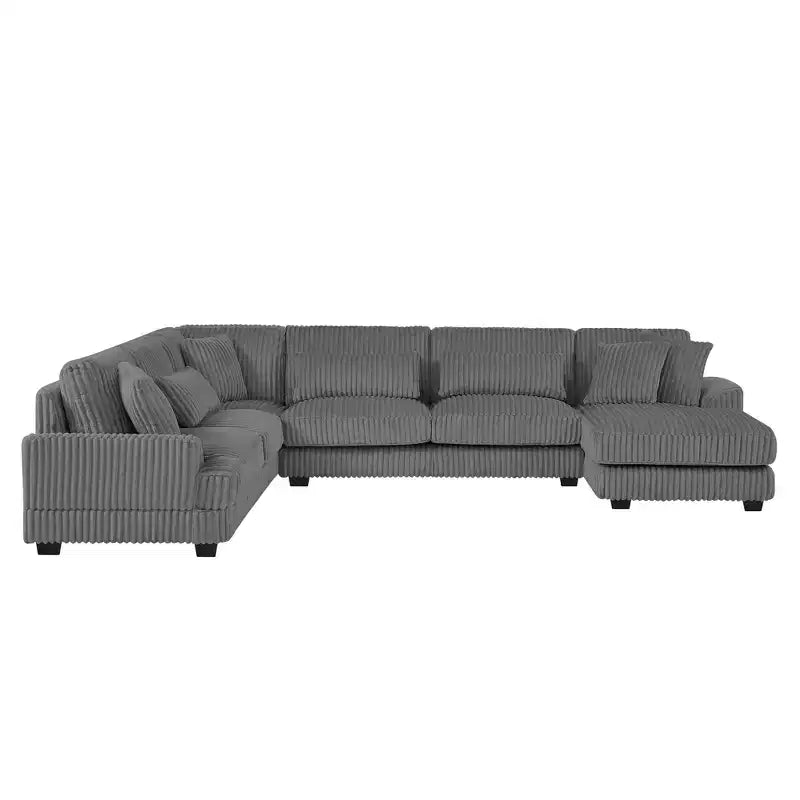 Oversized U-Shaped Corduroy Sectional Sofa with Chaise