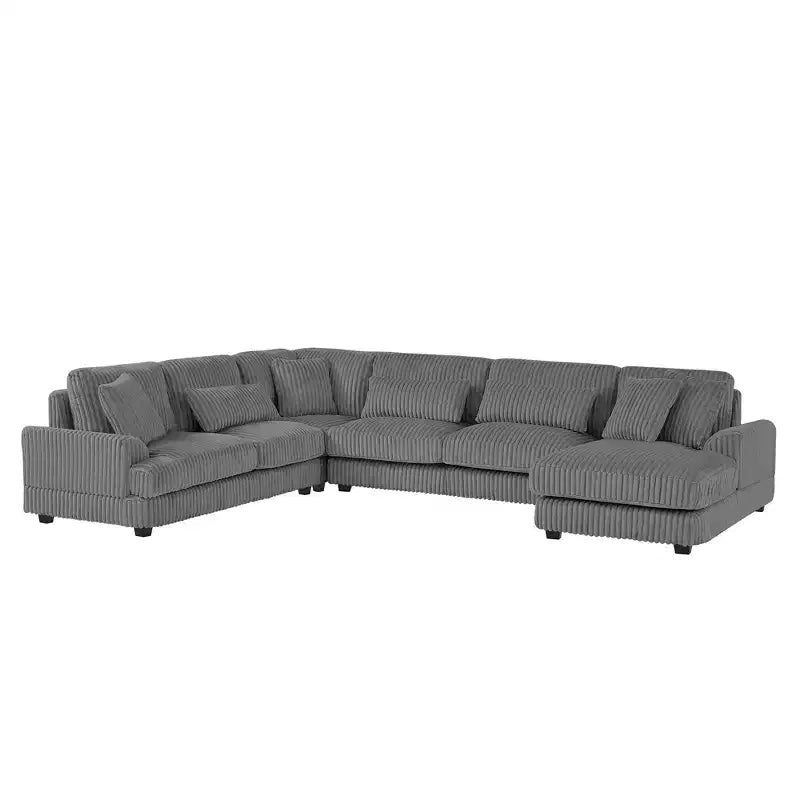 Oversized U-Shaped Corduroy Sectional Sofa with Chaise