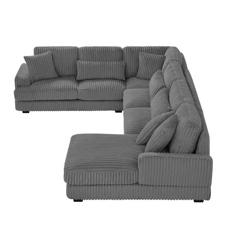 Oversized U-Shaped Corduroy Sectional Sofa with Chaise