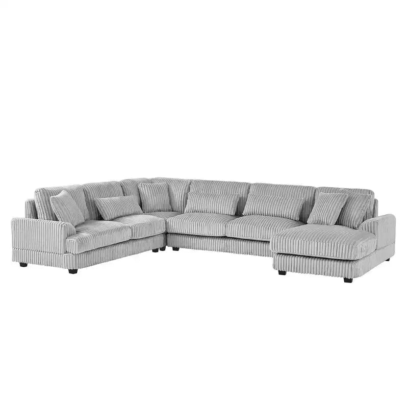 Oversized U-Shaped Corduroy Sectional Sofa with Chaise