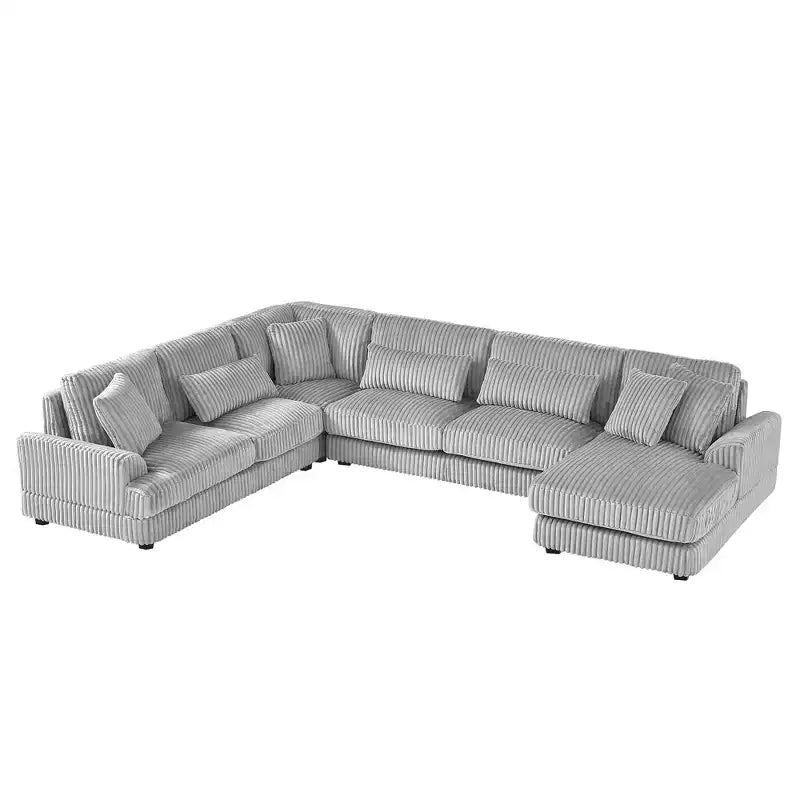 Oversized U-Shaped Corduroy Sectional Sofa with Chaise