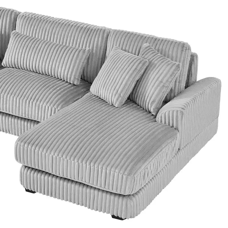 Oversized U-Shaped Corduroy Sectional Sofa with Chaise