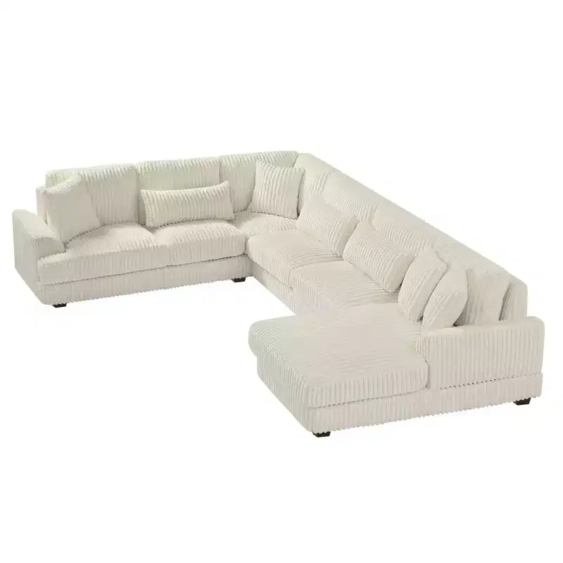 Oversized U-Shaped Corduroy Sectional Sofa with Chaise