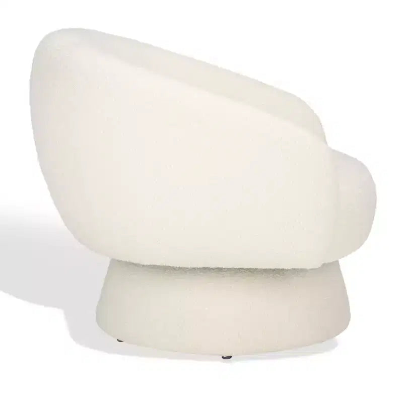 Ivory Boucle Swivel Accent Chair