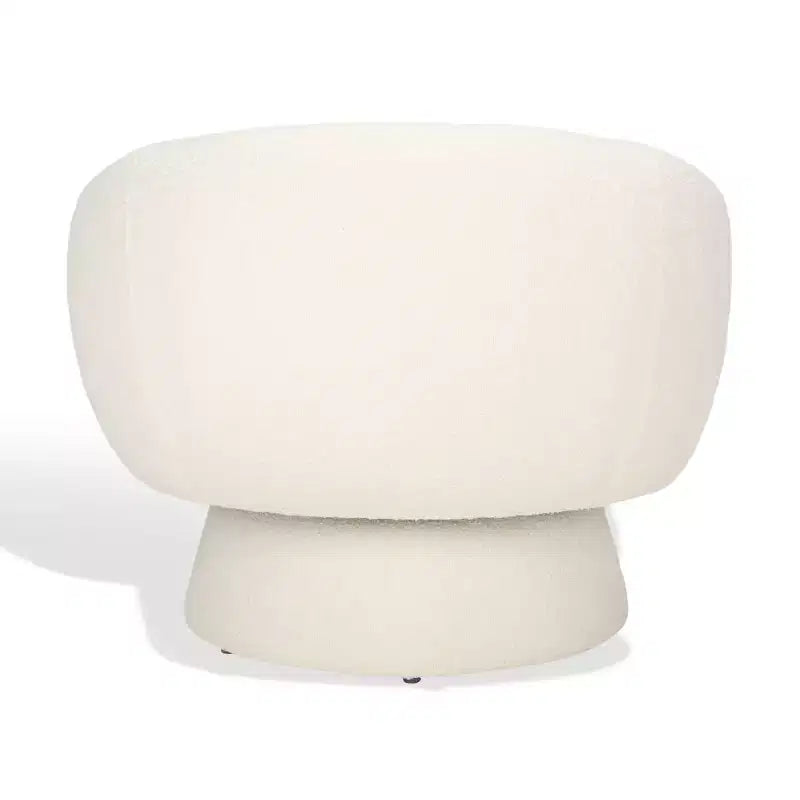 Ivory Boucle Swivel Accent Chair