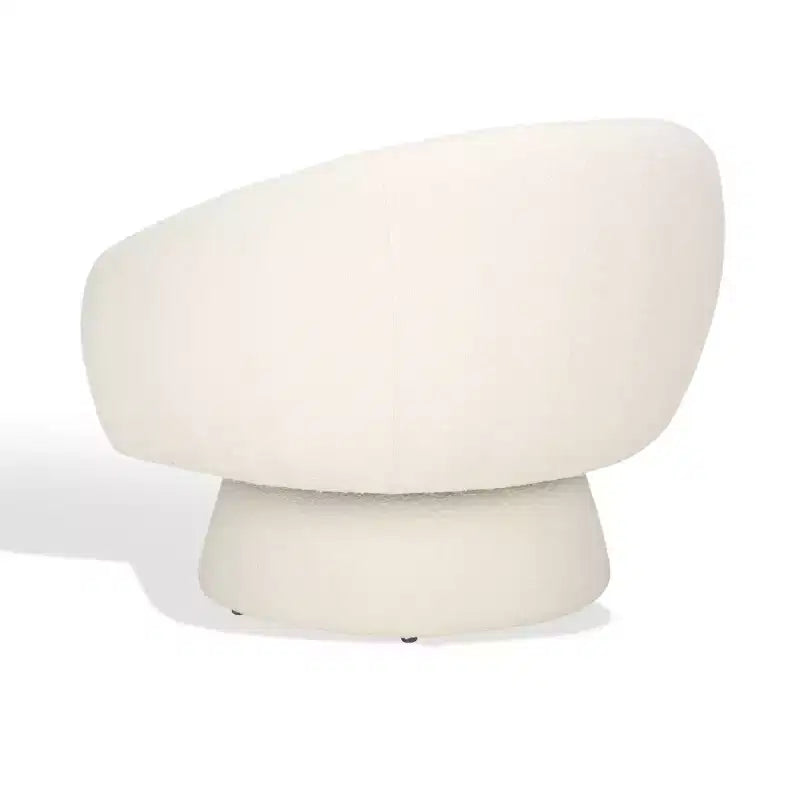 Ivory Boucle Swivel Accent Chair