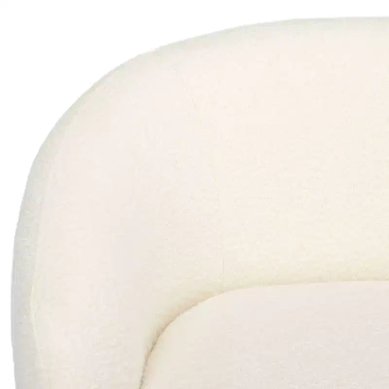 Ivory Boucle Swivel Accent Chair
