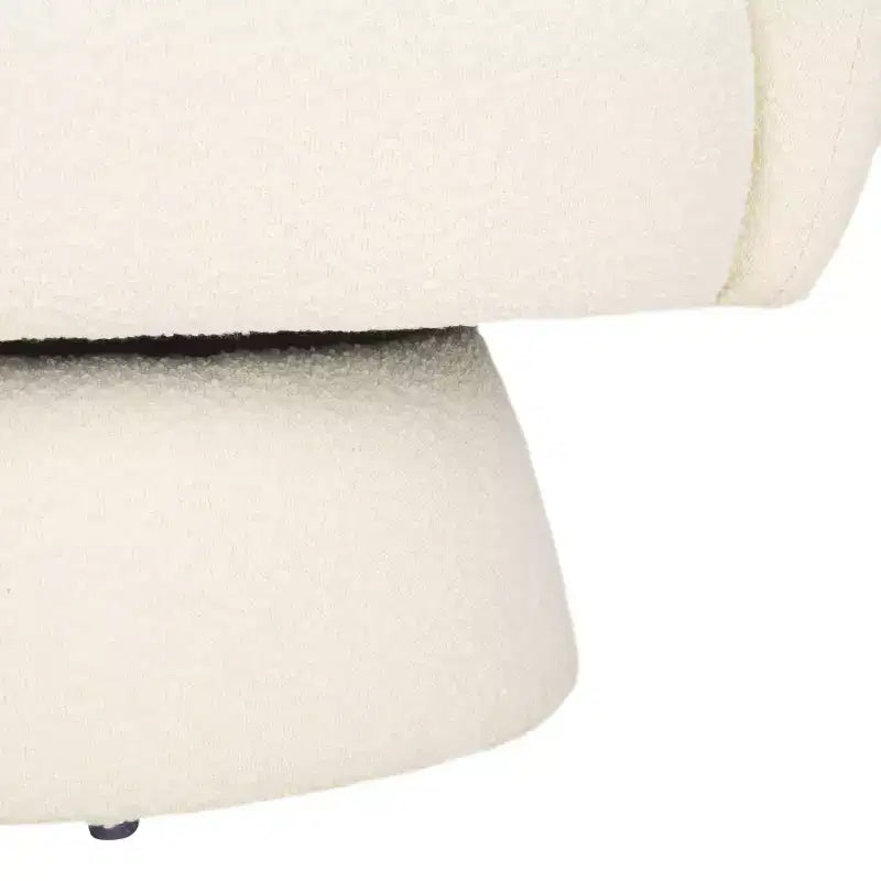Ivory Boucle Swivel Accent Chair
