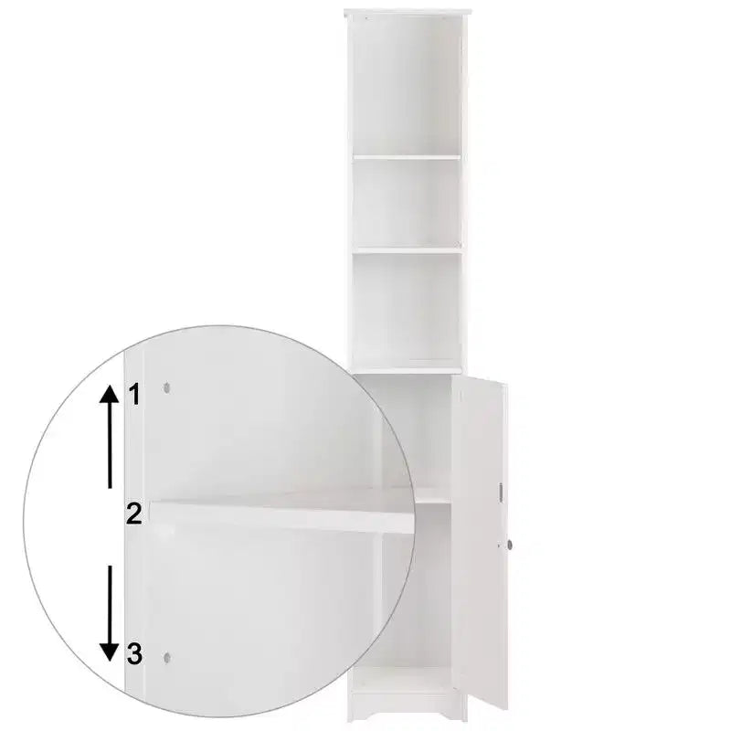 Freestanding Linen Cabinet, 5-Layer MDF Storage Tower