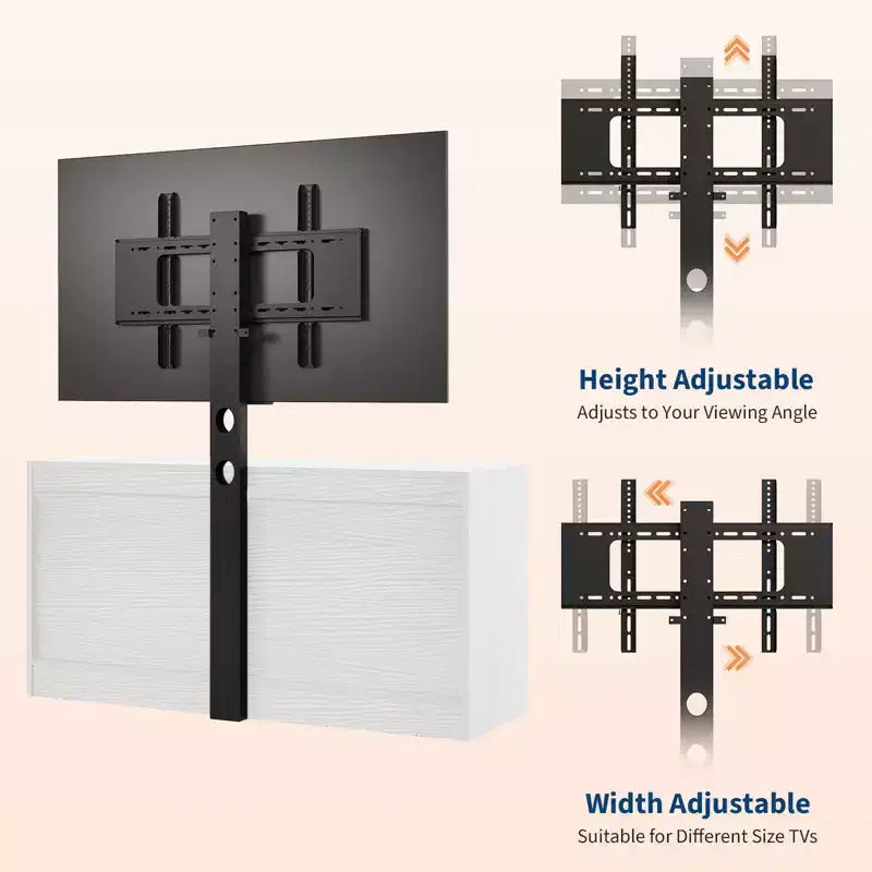 9-Drawer Dresser TV Stand with Adjustable Mount for 32"-85" TVs, White
